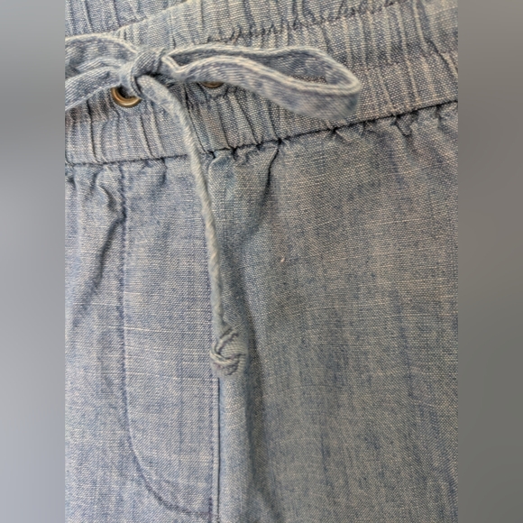 J. Crew Chambray Drawstring Pant Cotton Blue 00 - Picture 3 of 8